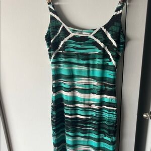 Versace Green and Black Patterned Dress